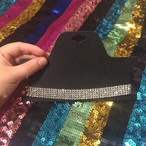Silver bling choker